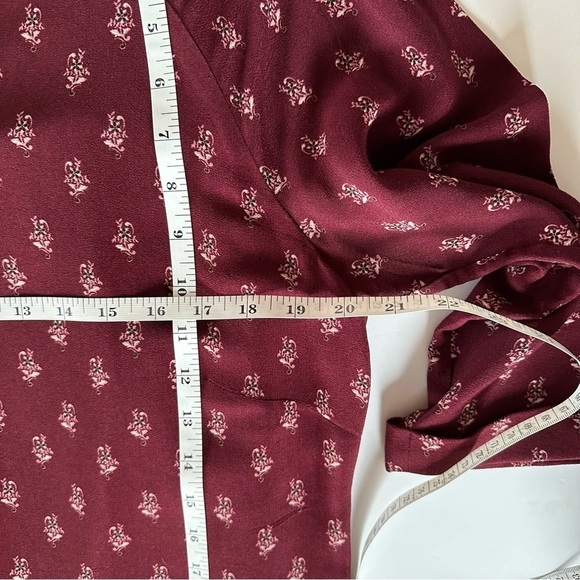Garnet Hill Maroon Midi Dress with Cream Accents - Picture 9 of 15